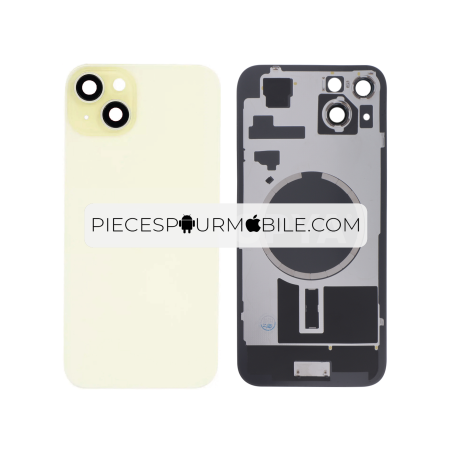 Vitre Arrière Complète Jaune iPhone 15 Plus (Avec MagSafe) (Sans Logo) 