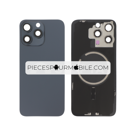 Vitre Arrière Complète Titane Bleu iPhone 15 Pro Max (Avec MagSafe) (Sans Logo) 
