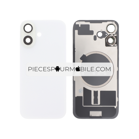 Vitre Arrière Complète Blanche iPhone 16 (Avec MagSafe) (Sans Logo) 