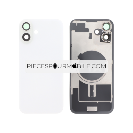 Vitre Arrière Complète Blanche iPhone 16 Plus (Avec MagSafe) (Sans Logo) 