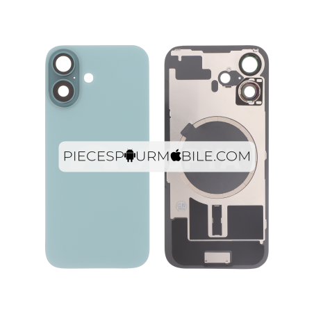 Vitre Arrière Complète Sarcelle iPhone 16 (Avec MagSafe) (Sans Logo) 