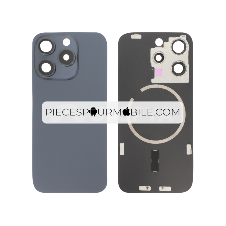Vitre Arrière Complète Titane Bleu iPhone 15 Pro (Avec MagSafe) (Sans Logo) 