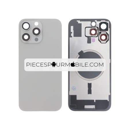Vitre Arrière Complète Titane Naturel iPhone 16 Pro Max (Avec MagSafe) (Sans Logo) 