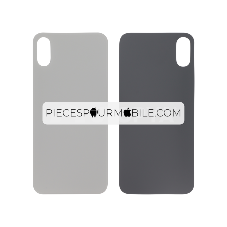 Vitre Arrière Argent iPhone XS (Large Hole) (Sans Logo) 