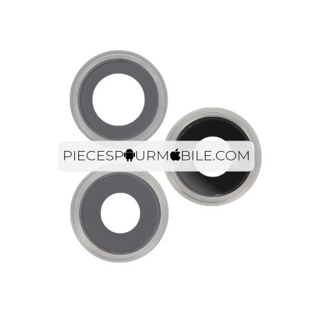 Lentilles Caméra Arrière avec Contour iPhone 12 Pro Max (Argent) 